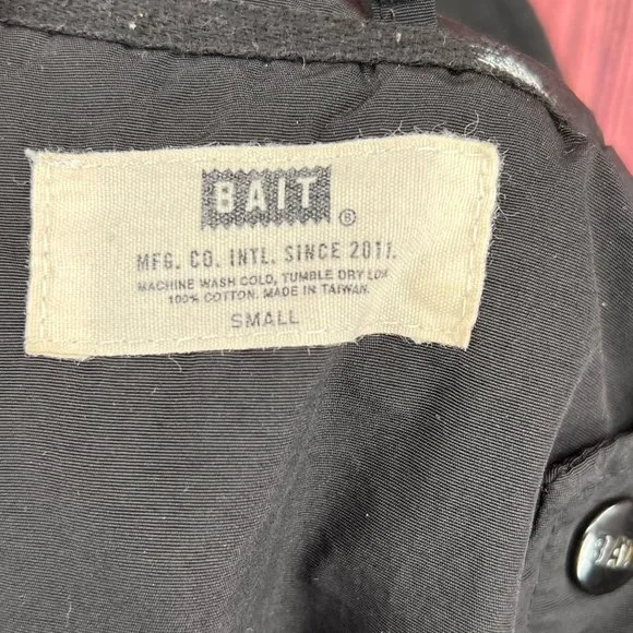 BAIT Superior Quality Goods Rain Jacket Men's Size Small Black Hooded Streetwear